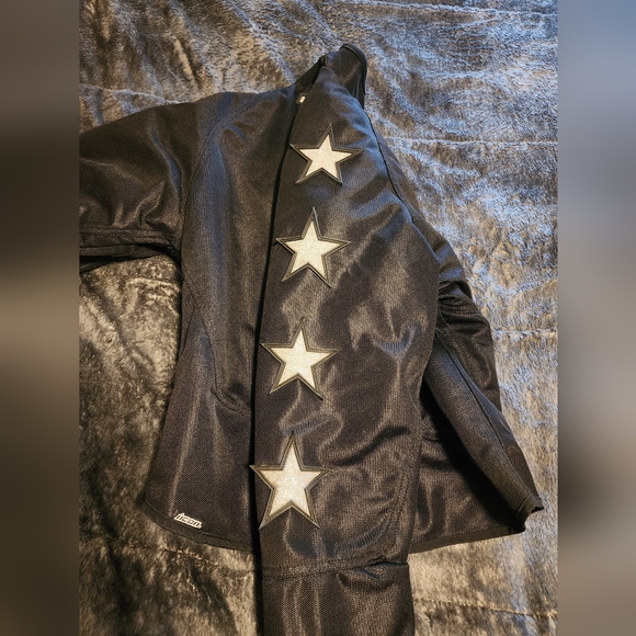 ICON Hooligan 54 Womens Moto Jacket Padded Lined with Silver Stars - Picture 4 of 13